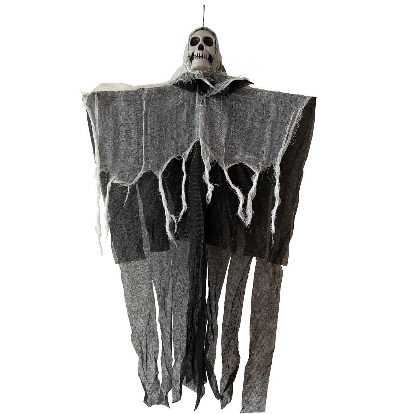 Halloween Hanging Skull Light Decoration – Fabric Ghost with LED Glow, Spooky Skeleton for Indoor Outdoor Yard Party Decor